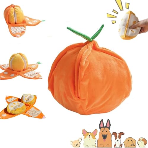 Peel and Orange Snuffle Mat,Orange Snuffle Mat Dogs,Squeaky Plush Dog Toy with Crinkle Papers,Stuffed Animal Dog Toy for Medium Pet,for Dogs Hidden Food Training Slow Down Dog's Eating Speed(1PCS) -  AEDNX, kongying