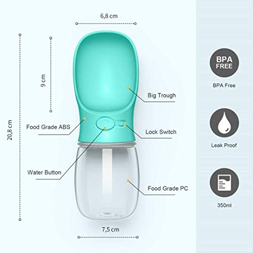 DEYACE Dog Water Bottle, Leak Proof Portable Pet Water Bottles for Dogs, Puppy Water Dispenser with Drinking Feeder for… - Image 7