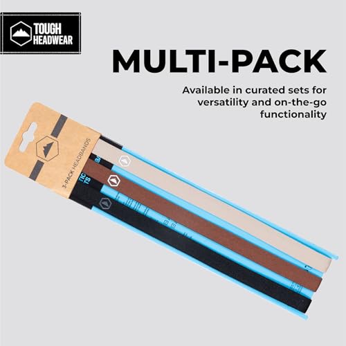 Image of Tough Headwear Athletic Headband Set - Thin Headbands for Women - Elastic Sport Hair Bands Men - Skinny Sports Hairbands - Non Slip Athletic Head Bands for Sports