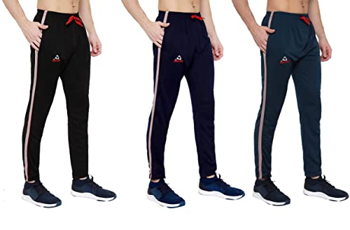 Image of GOLAZO Regular Fit Multicolor Cotton Track Pants for Men with Comfort and Style in Your Athelisure Wear