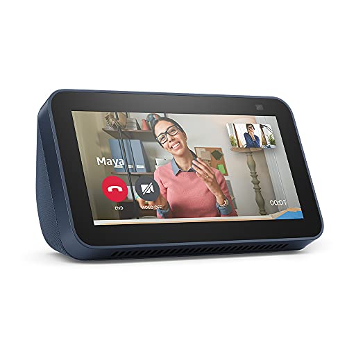 Echo Show 5 (2nd Gen, 2021 release) | Smart display with Alexa and 2 MP camera | Deep Sea Blue by Amazon - Used condition - CA$32.39
