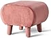 DASHADAO Reposapiés Taburete Asiento Otomano, Zapato Banco Taburete Puf Reposapiés Puf Banco Terciopelo De Madera Tapizado Reposapiés Taburete(Color:Rosa,Tamaño:40x33x33cm(16x13x13inch))