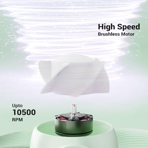 Image of Zebronics Heat Buster 100, Mini Portable Hand Fan, 10500 RPM, 3 Speed Modes with Brushless Motor, Upto 5.4m /s Airflow, Type C Charging, for Travel, Makeup, Office, Home (Green)