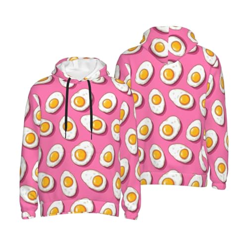 Hoodies For Men - Bright Fried Egg Pink Print Long Sleeve Casual Men'S Hoodies & Sweatshirts Pullover With Pocket4
