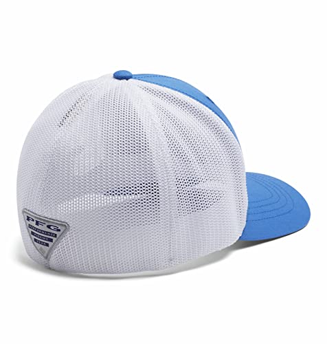 Columbia PFG Boné de malha júnior júnior, respirável, ajustável, azul vívido/marlin