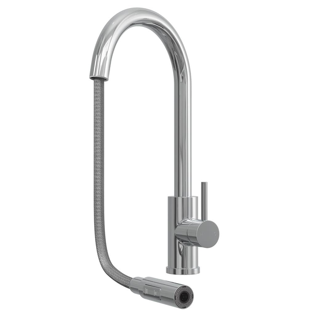 Liquida Silver Ct452ch Single Lever Pull Out Chrome Kitchen Mixer Tap