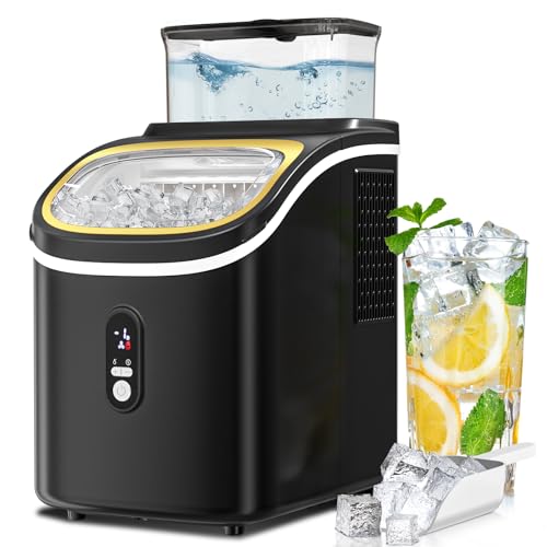 Electactic Countertop Ice Cube Maker Machine with External Water Tank,16Pcs/5Mins,34Lbs/Day,2 Ways to Add Water,Portable Compact Small Ice Maker with Auto-Cleaning,Perfect for Home/Kitchen/Camping/RV