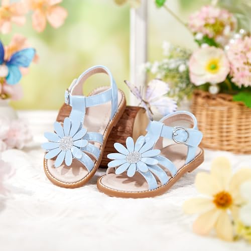Image of Kiderence Toddler Flower Girl Sandals Open Toe Dress Shoes Wedding Party