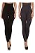 Women's High Waist Compression Leggings (One Size, Black-Charcoal)