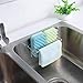 KESOL Adhesive Kitchen Sink Sponge Holder + Dish Cloth Hanger + Soap Holder, 2-in-1 Kitchen Sink Caddy, 304 Stainless Steel Rust Proof, Water Proof, No Drilling (Silver)