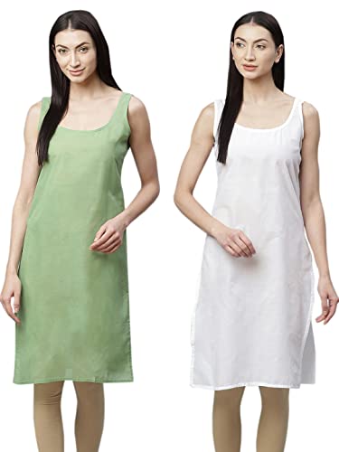 Image of Ada Womens Terivoile Cotton Suit Full Slip /Camisole (Pack of 2) A301831