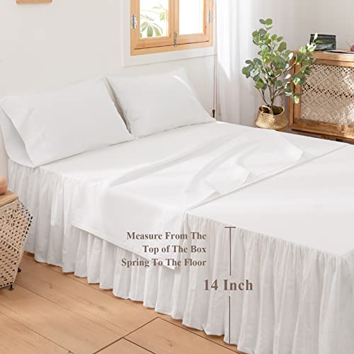 Falda de cama BISELINA para ocultar el somier con lino color liso 5
