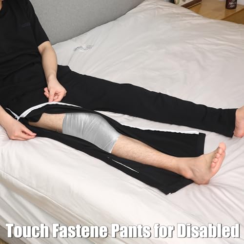 2 Pcs Post Surgery Tearaway Pants for Men Women Unisex 2 Side Zippers off Full Open Lightweight Sweatpants 5