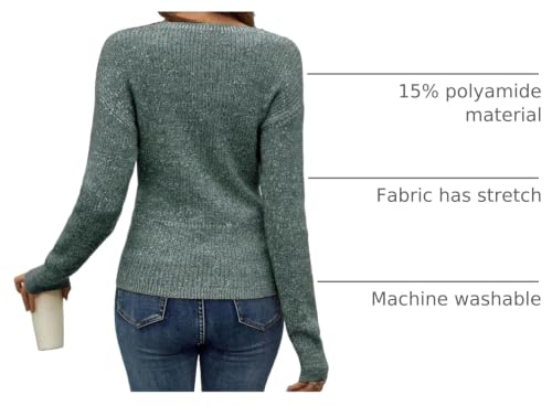 Image of SOLY HUX Women's V Neck Long Sleeve Off Shoulder Sweaters Criss Cross Wrap Ruched Pullover Fall Tops