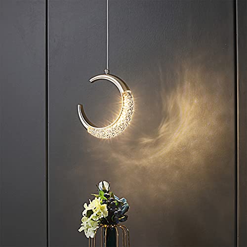 Lámpara de mesita de Noche posmoderna con LED en Forma de Media Luna, personalidad Simple y Creativa, lámpara de acrílico pequeña de Un Solo cabezal y línea Larga, fabricada en Ch