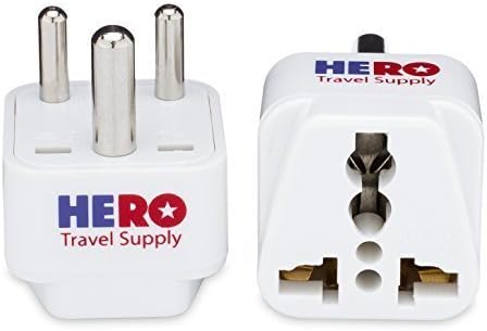 Miniatura 5 de Hero Premium Adaptador de Enchufe de Alimentación de EE. UU. a India (Tipo D, Paquete de 3, Conectado a Tierra)
