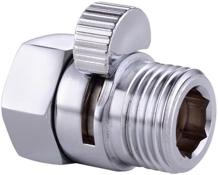 KES Shut Off Valve Brass Shower Head Valve with Handle Lever G1/2 Water Flow Control Valve Regulator Chrome, K1140B-CH
