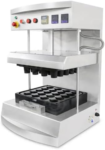 Automatic Coffee Cup Shape Biscuit Cookie Ice Cream Milk Tea Cup Waffle Maker Machine With Chocolate Coffee Cheese.