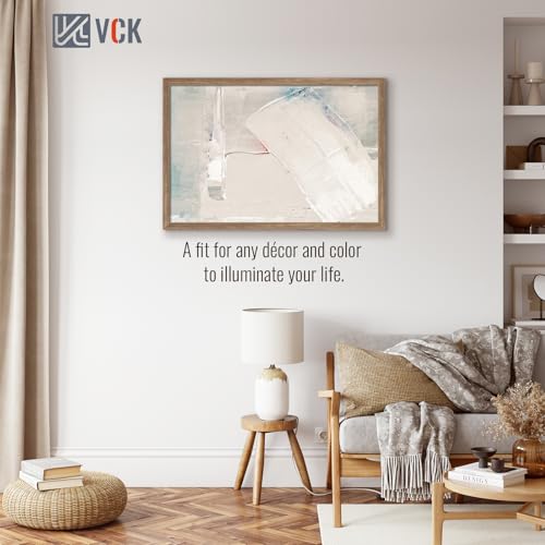 Image of VCK 24x36 Poster Frame Solid Wood Walnut 3 Pack Picture Frames 24 x 36 Inches with Wall Mounting Hanging