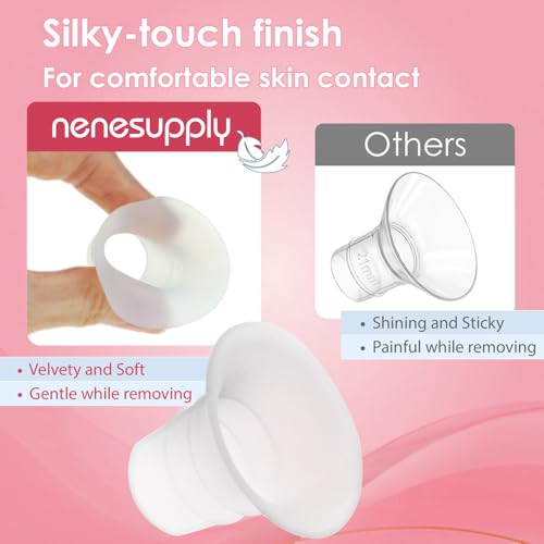 Image of Nenesupply 17mm Flange Inserts for Handsfree Wearable Collection Cups. Work with 24mm breastshields /Flanges. Reduce Flange Size to 17mm. Compatible with Spectra, Medela Elvie Momcozy Flanges