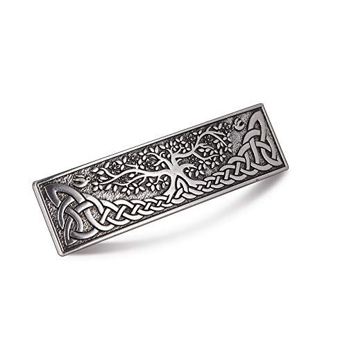 Amaxer Vintage Viking Barrettes For Women Girls Celtic Ancient Nordic Odin's Raven Hair Clips For Thick Thin Hair Vintage French Hair Clips Hair Styling Accessories (Silver-Tree Of Life) #TOP29