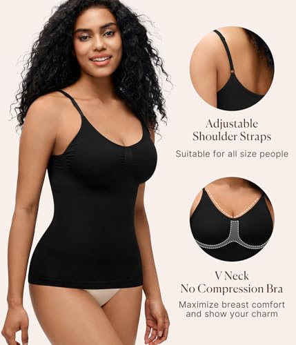 BRABIC Compression Tank Top for Women - Compression Tanks Shapewear Tummy Control Body Shaper V Neck Camisole Tops3