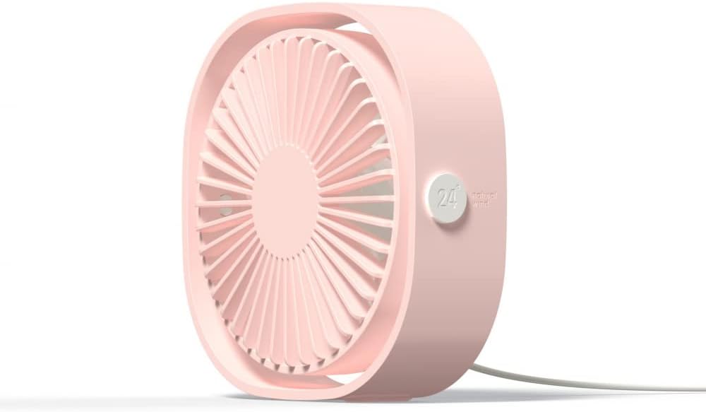 NED Small Personal USB Desk Fan,3 Speeds Portable Desktop Table Cooling Fan Powered by USB,Strong Wind,Quiet Operation,for Home Office Car Outdoor Travel-Pink