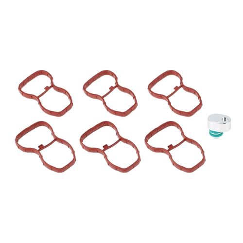 A ABSOPRO No.11618511363/11617807480 Intake Manifold Gasket with Intake Flap Delete Blank Plug for BMW N57 N57S Engines Intake Manifold Gasket Set