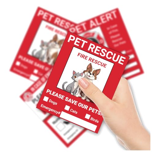 Image of Pack 9 Pcs Pet Rescue Emergency Sticker for Cars Vehicles Trucks Indoor Outdoor Window Warning Signs Bumper Stickers Removable Waterproof Vinyl Decals Car Exterior Accessories