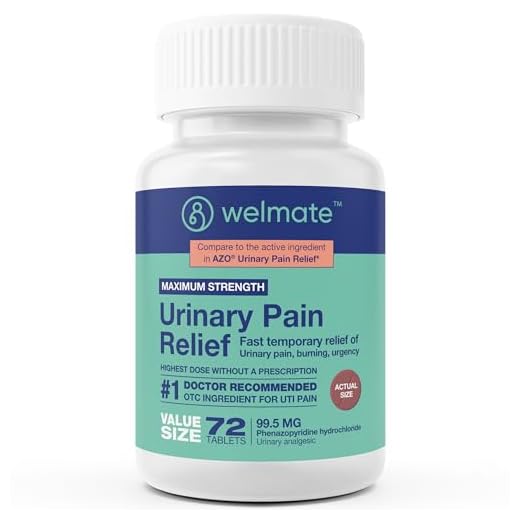WELMATE Urinary Pain Relief | UTI Relief | Fast Acting | Bladder Discomfort & Pain Relief | Phenazopyridine Hydrochloride 99.5mg | 72 Count Tablets