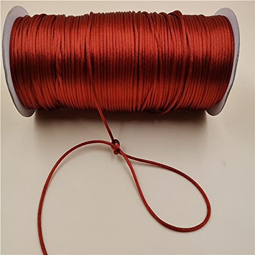 2 Mm Satin-Nylon-Zierkordel, Rattail-Satinkordel, Nylonschnur Zum Perlenschmuck, 250-Yard-Spule