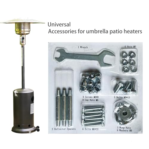 Patio Heater Replacement Parts Hardware Patio Heater Reflector Shield Accessories Round Umbrella Shape Stand-up Pyramid Patio Heaters Heat kit-Bolt & Nut Set - Thumbnail 5