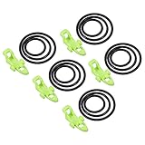 PATIKIL 5Paket Angeln Haken Halterung Plastik Fischköder mit 3Größe Gummi Ringe Grün