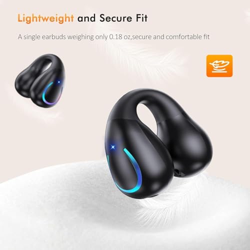 Open Ear Bone Conduction Headphones Bluetooth 6.1 Wireless Clip On Earbuds - image 4