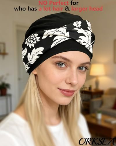 Image of Chemo Headwear for Women Knot Beanies with Stretch Elastic Turbans Soft Cancer Hats Head Coverings Scarf Headwraps