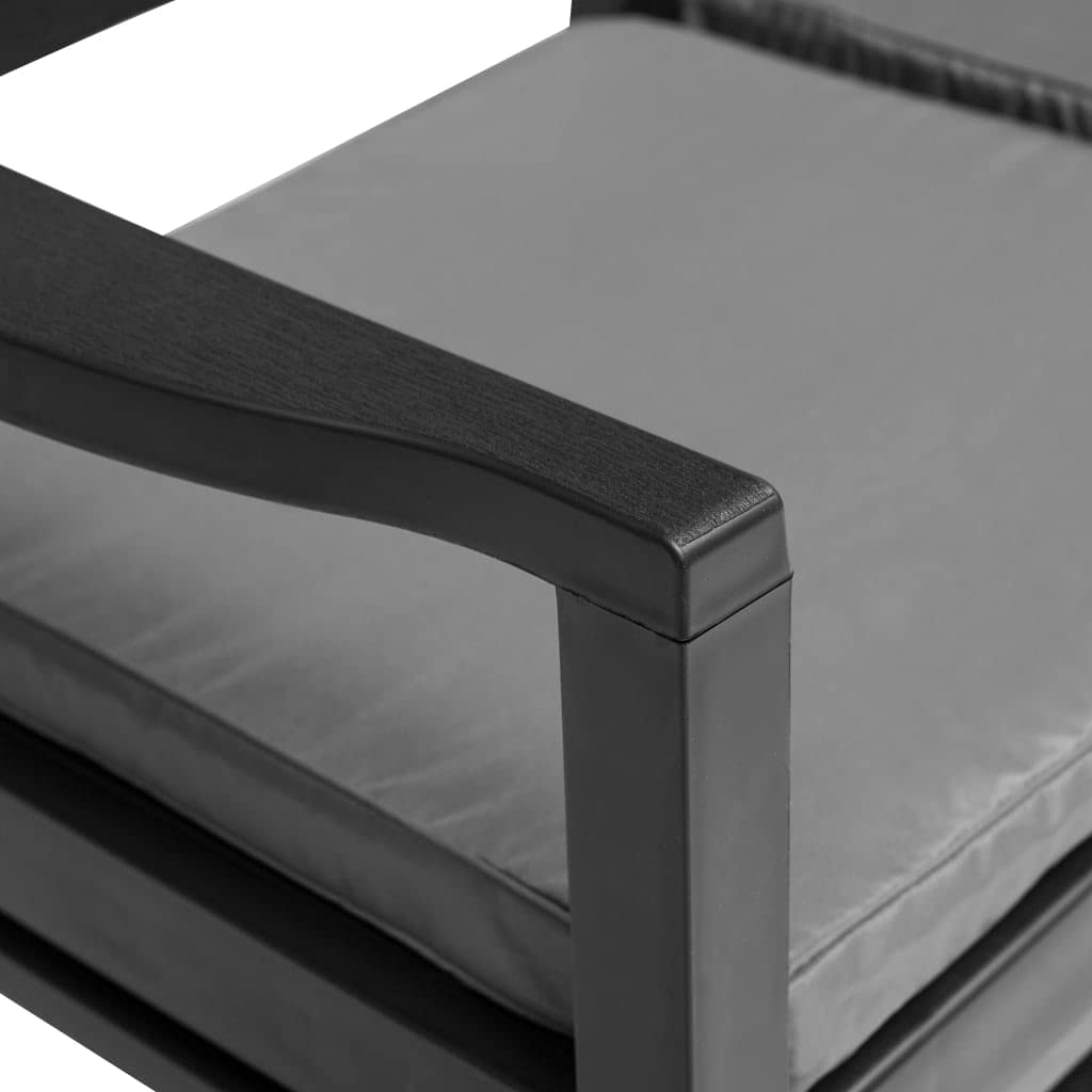 Banco de jardín 2 plazas 133 cm Plástico Antracita | Resistente a la intemperie, fácil de limpiar, ligero, con 2 cojines de asiento