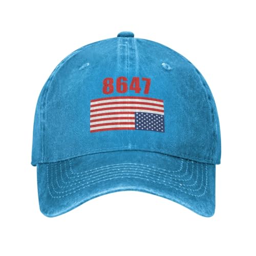 CMNNPAJKKL 8647 Hat Fashion Cowboy Hats Upside Down American Flag Dad Cap Blue