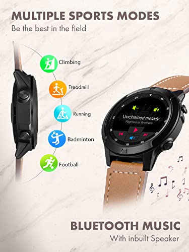 Image of Giordano Brown Unisex Smart Watch with Bluetooth Voice Calling,1.28 inch Display, Health Monitoring,Multi-Sports Modes,Sleep Monitor & IP67 Water Resistance