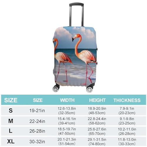 Suitcase Covers for Luggage Washable Luggage Cover Flamingo On The Beach Luggages Wheel Covers Elastic Travel Carry On Suitcase Cover Travel Luggages Protector Sleeve Fit 29-32 Inch S2