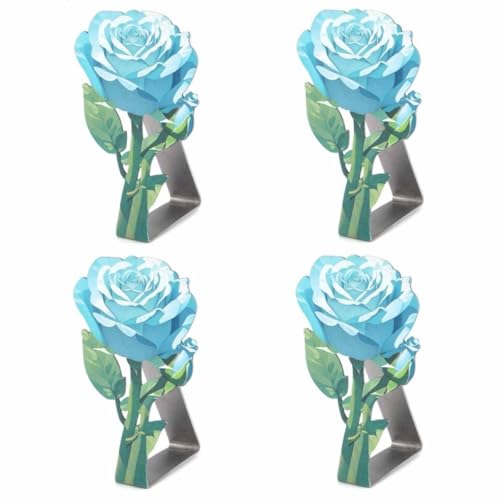 NINMORTH Clips de acero inoxidable para mantel, abrazaderas antideslizantes para cobertor de mesa, 4 piezas, se adapta a mesas de hasta 4,5 cm de grosor