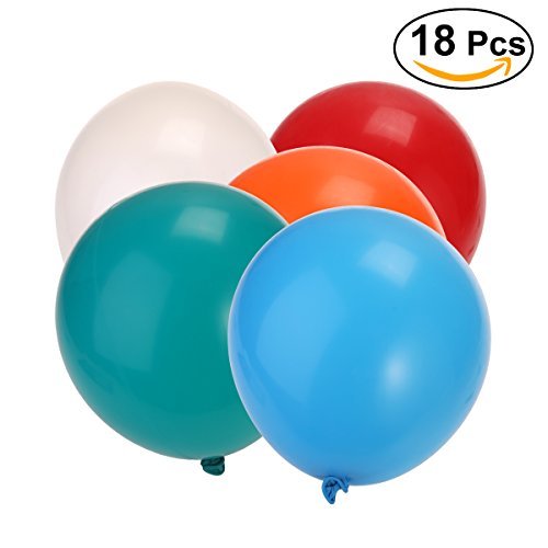 NUOLUX 18-inch Latex Balloons,Round Balloons for Party Decoration,18pcs(Mixed Color)