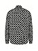 SHENHE Men's Sheer Mesh Button Up Shirt Long Sleeve Polka Dots Party Rave Clubwear Top Black and White Medium