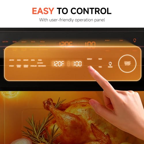 Image of OUNIN 24L Steam and Air Fryer Combo Countertop Oven,11-in-1 Convection Baking and Steam,Bake,Broil,Dehydrate,304 Stainless Steel,Fast Cooking with Precise Electronic Temperature Control,for Gifting