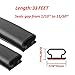 OXRQ Weather Stripping Door Seal Strip, D Shape Rubber Door Weather Stripping,Self Adhesive Doors Seal Strip for Window Frame Weatherstripping Soundproofing Insulation (Black, 33FT)