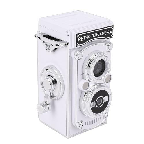 Fockety Mini Cámara Digital Vintage, Compacta, Portátil, Estilo TLR, Retro, Vídeo FHD de 1080p y Fotos de 64 MP, Enfoque Automático, Cámara de Vlogging para Principiantes, Adultos (Black)