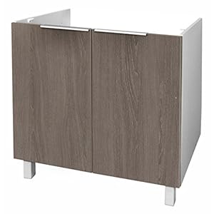 Berlioz Creations CE8BC Spülenunterschrank für Küche, aus Eiche, 80 x 52 x 83 cm, 100 Prozent französische Herstellung