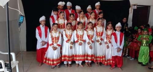 Image of Kathak Dress Costume 6 Meter Flare with Brocade Border Indian Classical Dance Costume