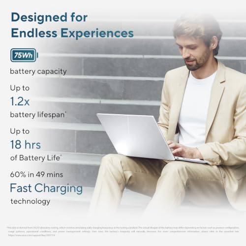 Image of ASUS Zenbook 14 (2026), Intel Core Ultra 5 225H (Series 2),Intel Arc iGPU,16GB /512GB,FHD+ OLED,Touch Screen,14 inch(35.5 cm),Win 11,M365 Basic(1Y),Office 2024,Silver,1.28 Kg,UX3405CA-QL1507WS,AI Laptop