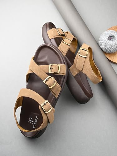 Image of EL PASO Men Faux Leather Ultra Comfortable Casual Slip On Sandals EP55706 P