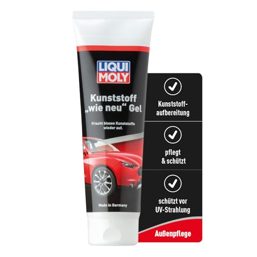 LIQUI MOLY Kunststoff 'wie neu' Gel, Art.-Nr. 21899 I 250 ml Kunststoffpflege Auto für verblasste Kunststoffteile I Pflegt, verschönert & schützt I Kunststoff Auffrischer für Außen I UV-beständig